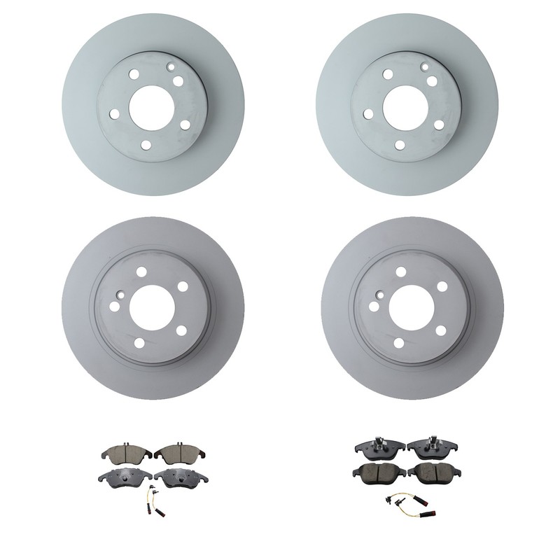 Zimmerman Front Rear Disc Brake Rotors Akebono Euro Pads Kit for W204 C250 Sport