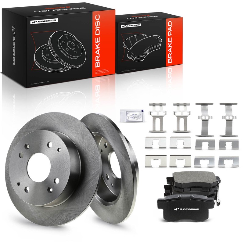 A-Premium Rear Disc Brake Rotors & Ceramic Pads for Honda Accord 98-02 Acura CL