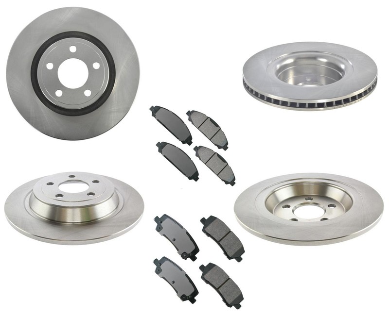 320MM Front Vented Rear Solid Disc Brake Rotors Pads Fits 15-22 Ford Mustang