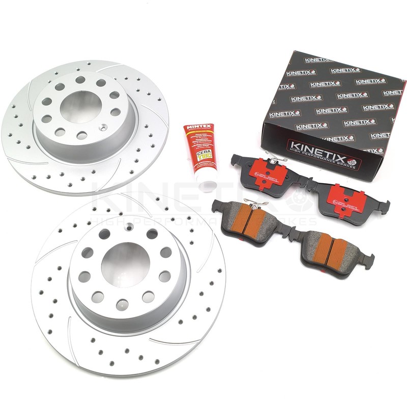 FOR VW GOLF MK7 1.2 TSI 14-17 REAR DRILLED GROOVED DISCS RACING PADS 272mm