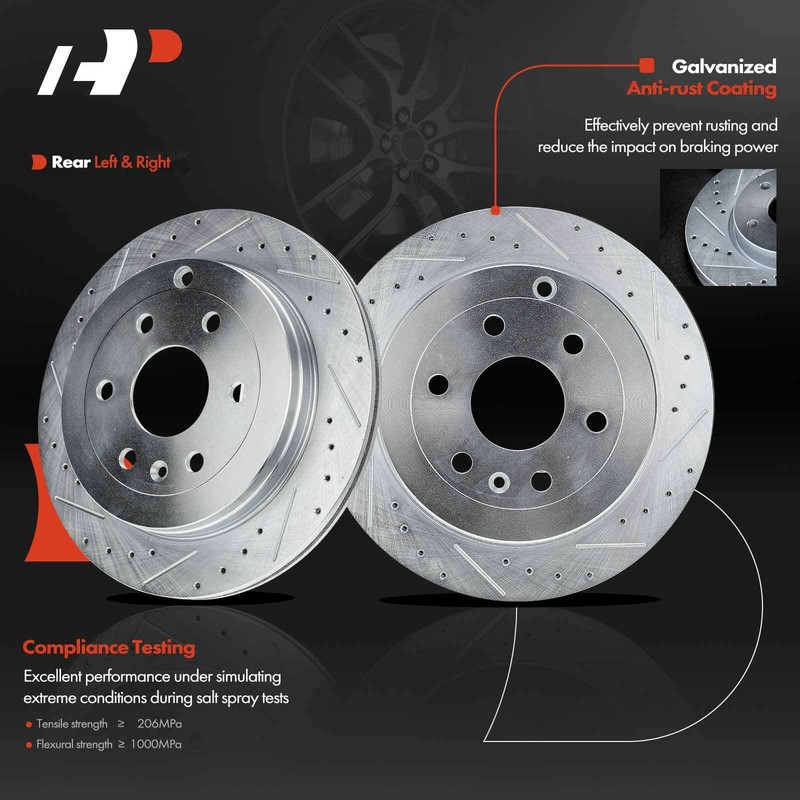 A-Premium 8x Rear Drilled Brake Rotors & Pads + Calipers for Chevrolet Traverse gallery