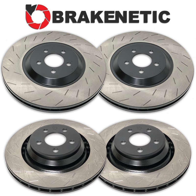 FRONT+REAR BRAKENETIC PREMIUM Slotted Brake Rotors Hellcat SRT w/6 PISTON BREMBO