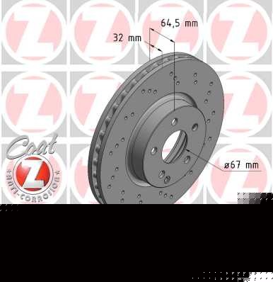 2X 400.3664.52 Zimmermann Brake Disc for Mercedes-Benz, Mercedes-Benz (BBDC)