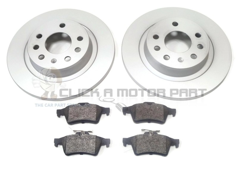 SAAB 9-3 93 03-12 1.8 T REAR 2 BRAKE DISCS AND PADS SET (SOLID DISCS NOT VENTED)
