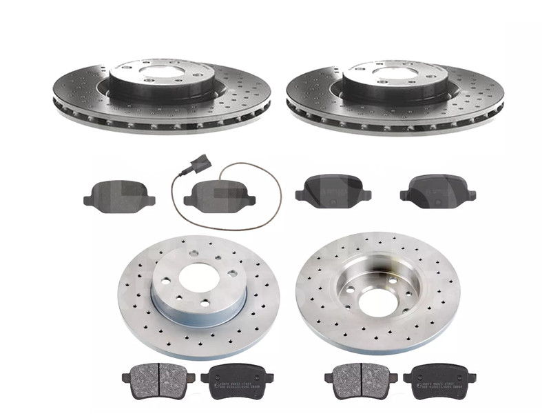 FOR FIAT 500 ABARTH 1.4 312 595 FRONT REAR DRILLED BRAKE DISCS & PADS 284M