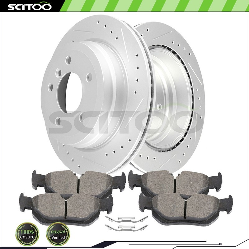 Rear Brake Rotors And Ceramic Pads For 2007-2008 BMW 328i xDrive
