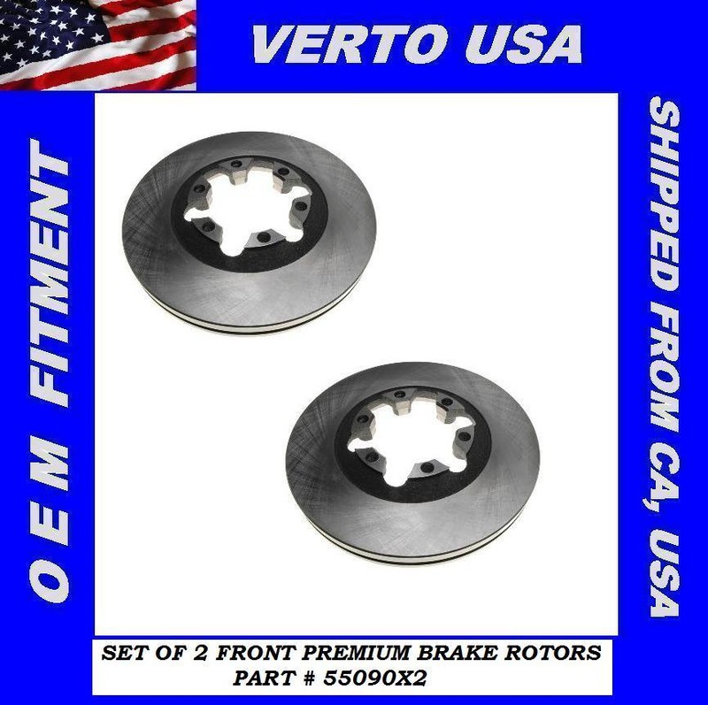 Verto USA Set Of 2 Front Premium Brake Rotors 55090X2