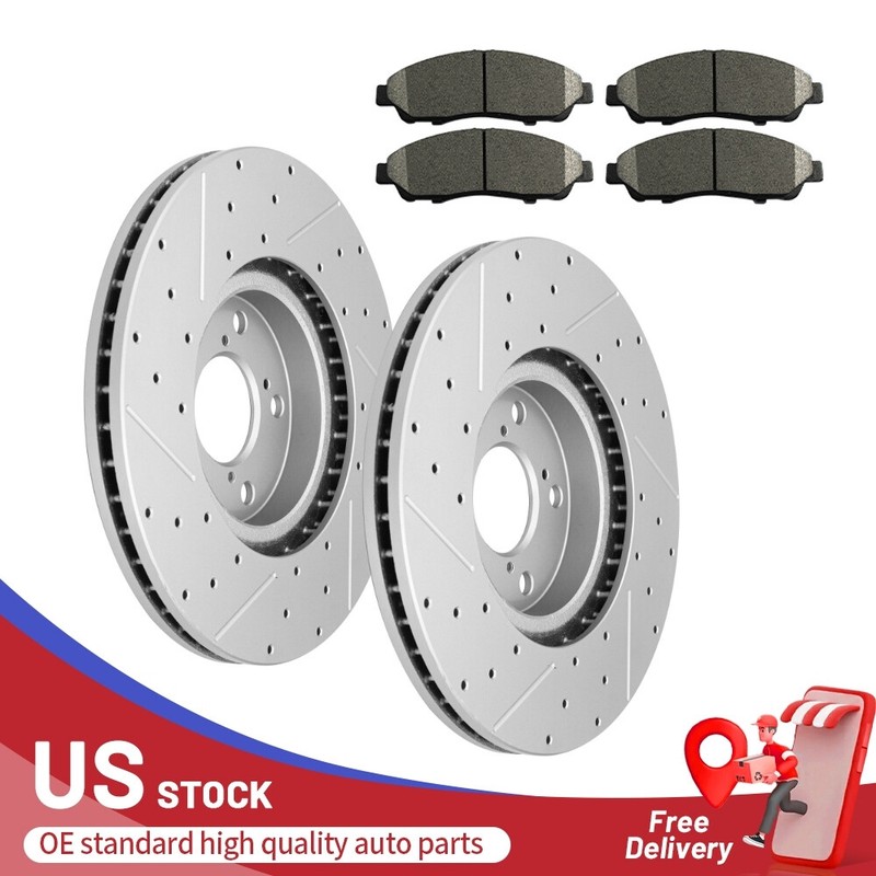 Front Disc Brake Rotors Ceramic Pads Kit For Honda Pilot Acura MDX RLX ZDX