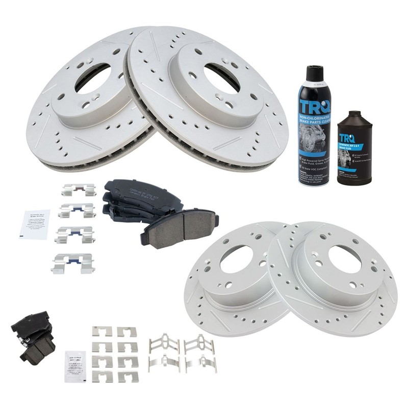 TRQ Ceramic Brake Pad & Performance Disc Rotor Kit w/Chemicals for Honda Accord gallery