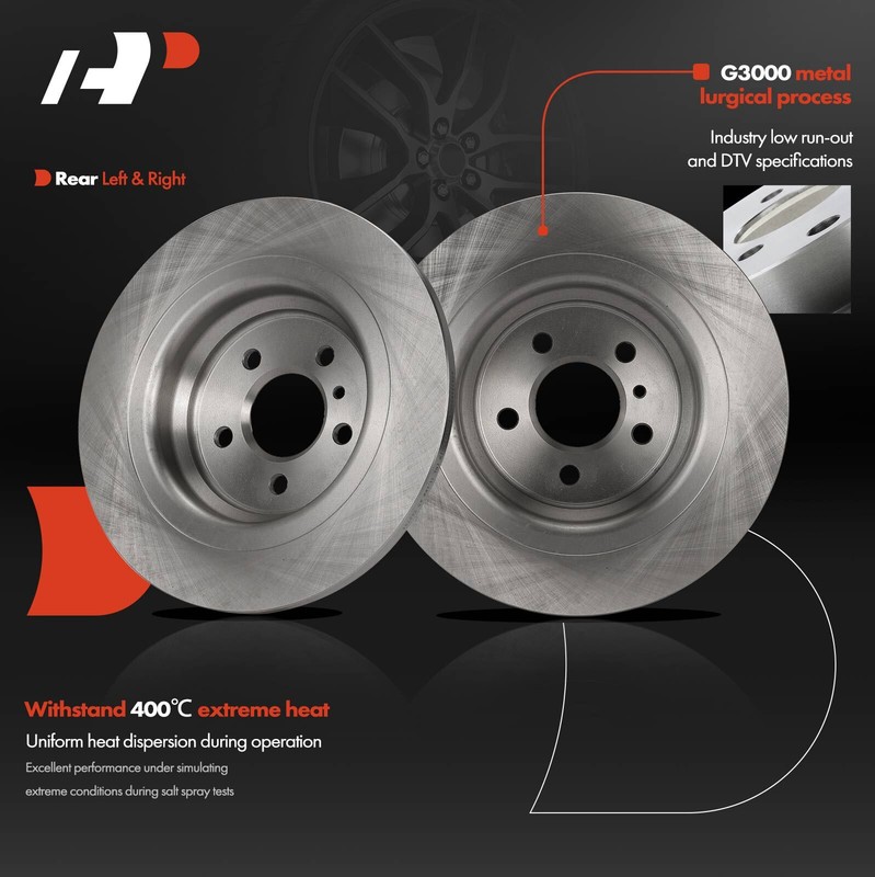 A-Premium Rear Disc Brake Rotors & Ceramic Pads for Mercedes GLE350 2016-2018 gallery
