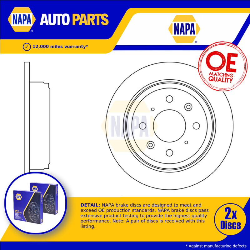 2x Brake Discs Pair Solid Rear 239mm NBD5780 NAPA Set 42510SE0000 42510SE0010