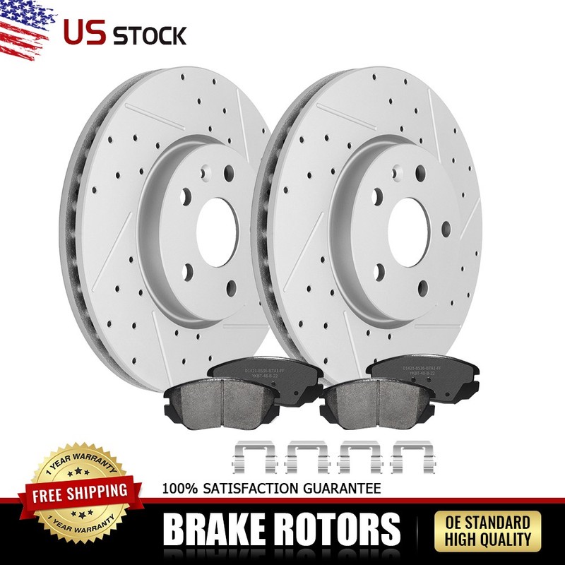 Front Drilled Rotors+Brake Pads for Chevy Equinox Impala Malibu Lacrosse Allure