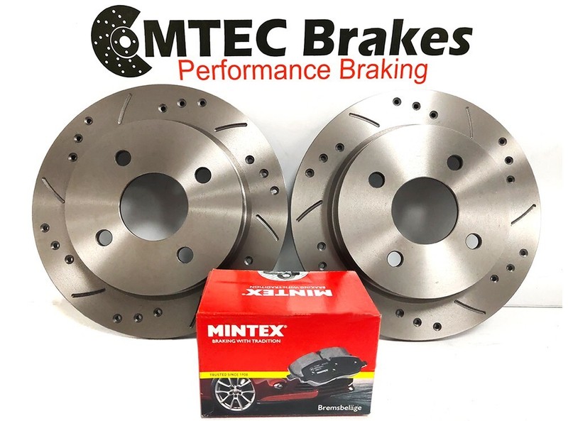 Ford Fiesta 2.0 ST150 Rear Drilled Grooved Brake Discs And Mintex Brake Pads
