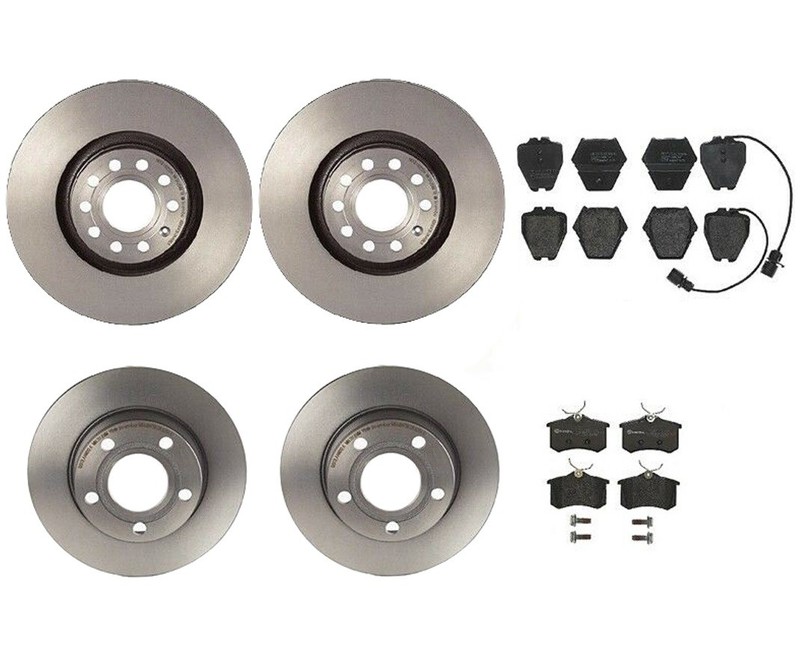 Front Rear Full Brembo Brake Kit Disc Rotors Low-Met Pads For Allroad A6 Quattro
