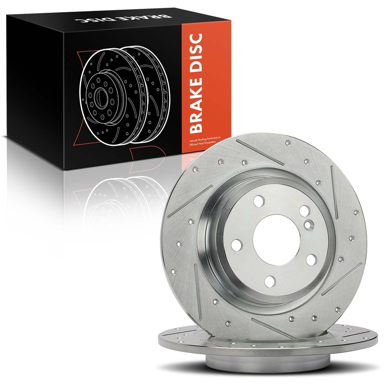 2Pcs Rear Side Drilled Brake Rotors for INFINITI QX30 17-19 Mercedes-Benz CLA250 gallery