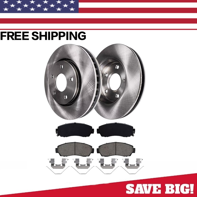 296mm Front Disc Brake Rotors + Ceramic Brake Pads for 2007 – 2016 Honda CR-V