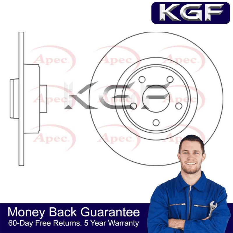 KGF Rear 1x Brake Disc Fits Renault Espace 2002-2012 Vel Satis 2002-2006