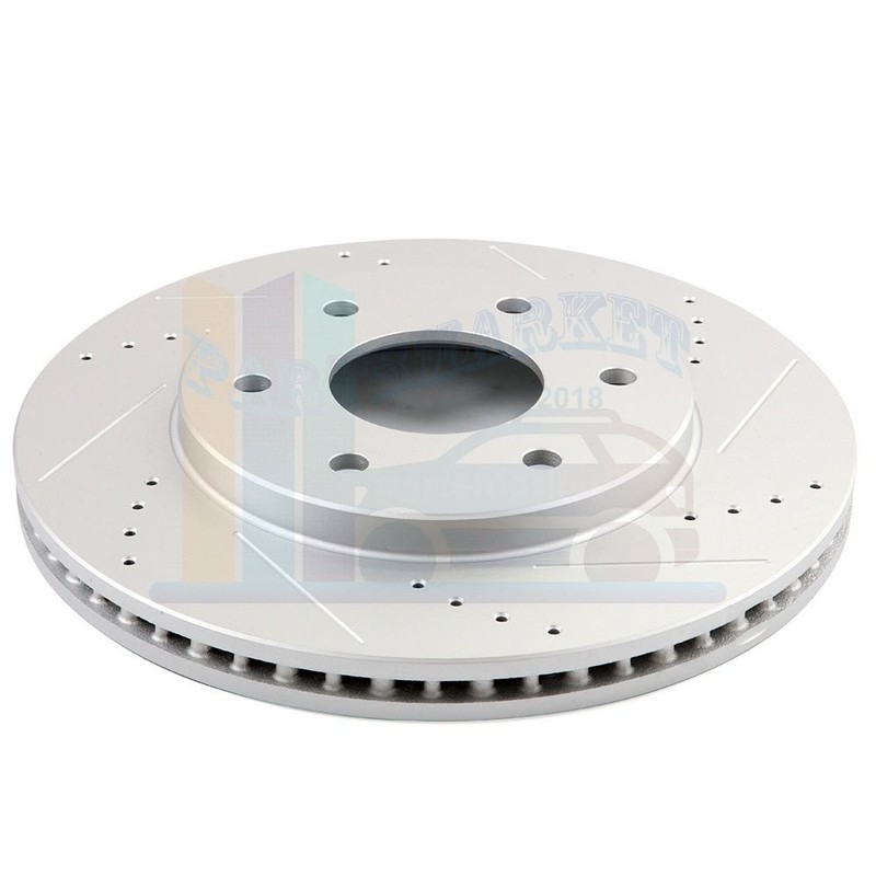 2X Front Discs Brake Rotors and 4X Pads For 2004-2005 QX56 Titan Drill Slot gallery