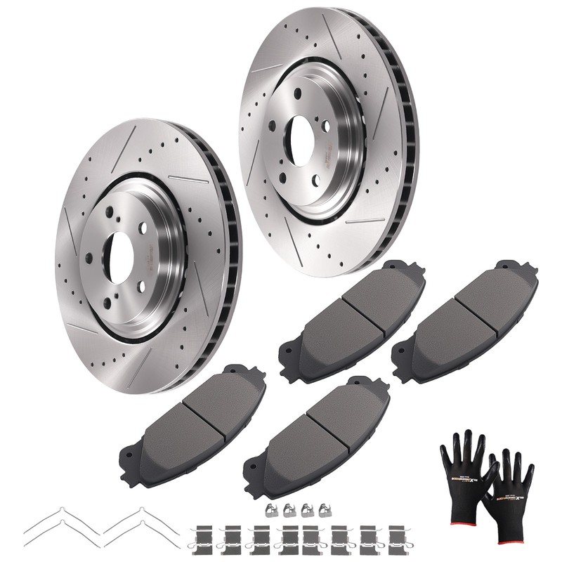 Front Disc Brake Rotors with Pads for Toyota Highlander 2008-2019 Sienna 2011-20