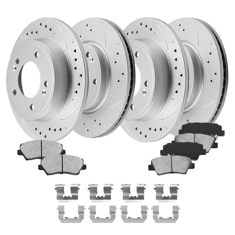 Front & Rear Brake Rotors Ceramic Pads Kit for Hyundai Veloster 2012 2013 - 2017 gallery