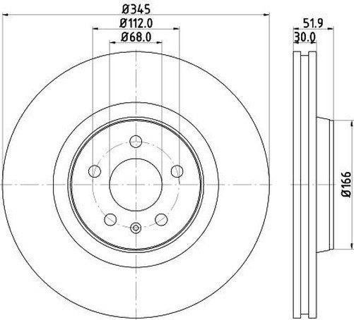 Hella Brake Disc Set Front 55292PRO For AUDI A4 B8 OEM