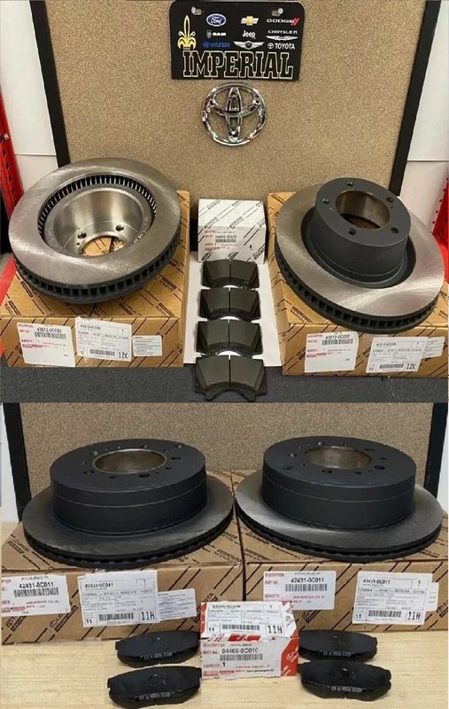 2007-2021 TOYOTA TUNDRA FRONT & REAR BRAKE ROTORS AND PAD KIT GENUINE OEM