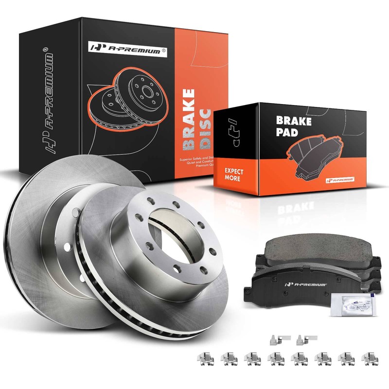 A-Premium Front Disc Brake Rotors & Ceramic Pads for Ford F-250 Super Duty 05-12