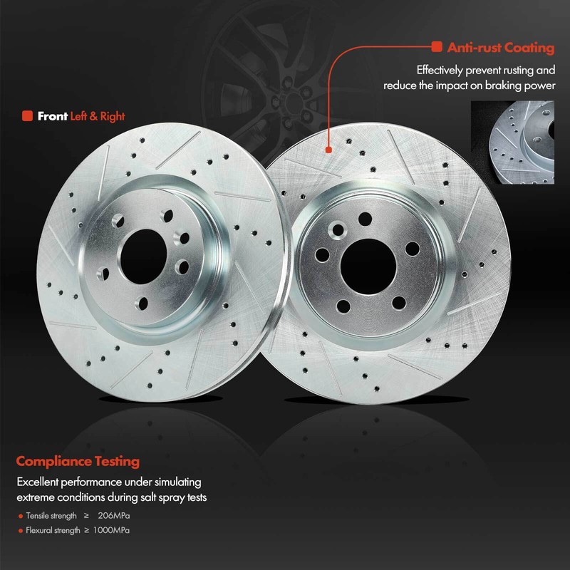 2Pcs Front Side Drilled Brake Rotor for Land Rover Discovery Sport Jaguar E-Pace gallery