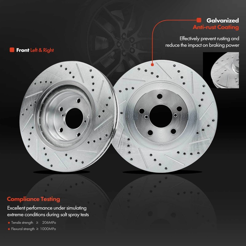 Front & Rear Sides Drilled Rotors & Brake Pads for Subaru BRZ 2013-2016 H4 2.0L gallery