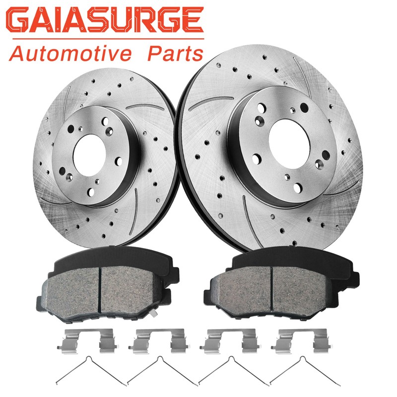 282mm Front DRILLED Rotors Ceramic Brake Pads For 2013-2015 Honda Civic 1.8L