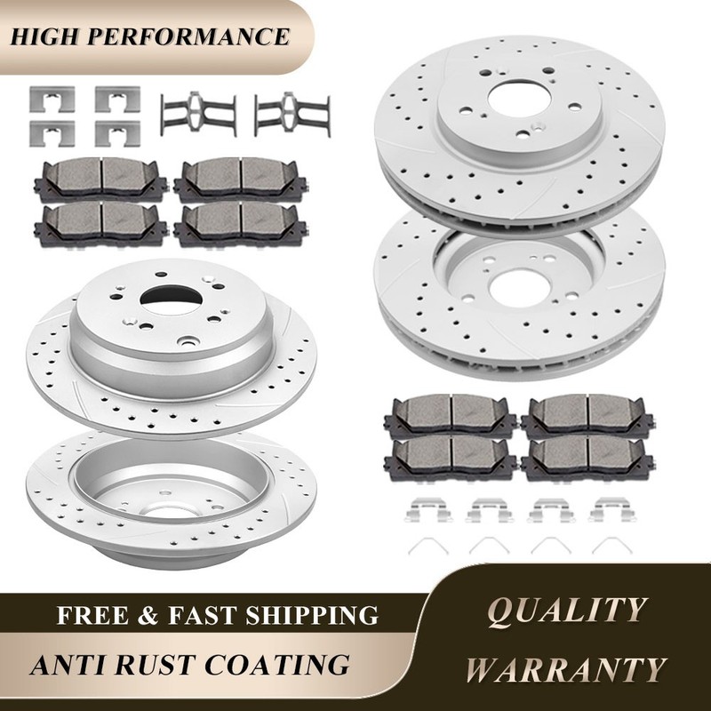 296mm Front Rear Drilled Brakes Rotors Brakes Pads Kits Fit for Honda CR-V AWD
