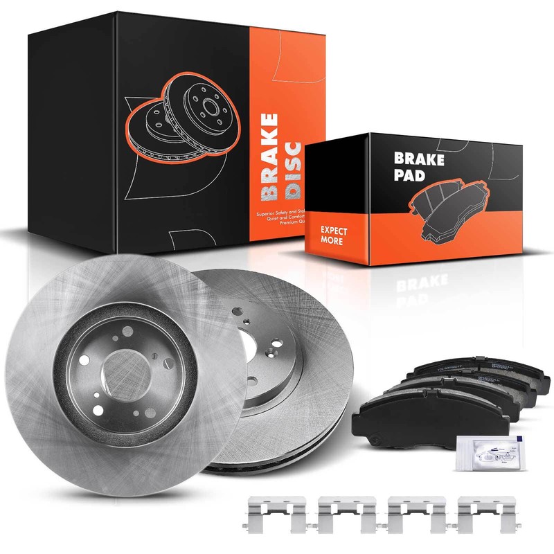 New Front Disc Brake Rotors & Ceramic Brake Pads for Honda Accord Acura TL CL
