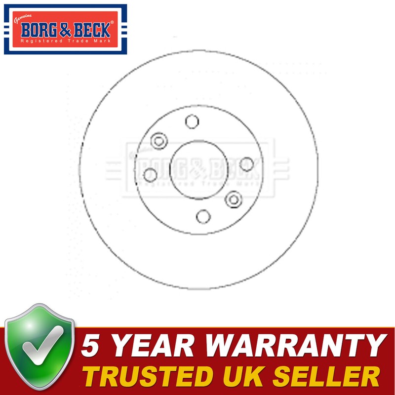 Borg & Beck Front 1x Brake Disc Fits Kia Carens 2002-2006 1.6 1.8 2.0 CRDi