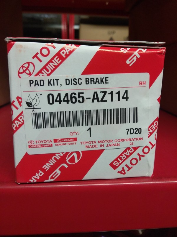 2014-2016 Toyota Corolla OEM Front Brake Pads 04465-AZ114/214 & Rear 04466-02310