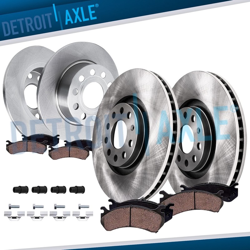 Front Rear Brake Rotors Ceramic Brake Pads for 2012 2013 Volkswagen Jetta 2.0L