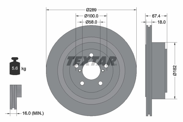 Textar 92173603 Brake Disc for Subaru gallery