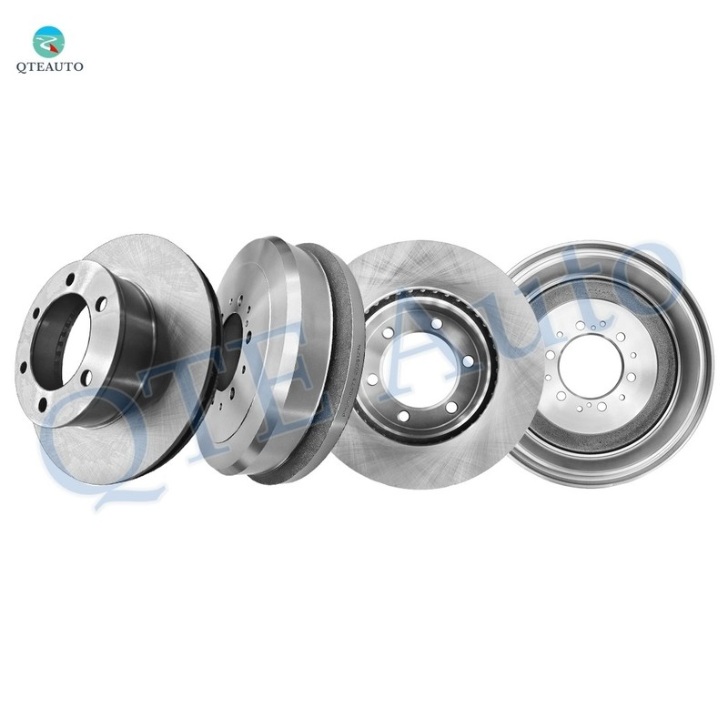 4PC Front 296.4mm Brake Rotors-Rear 343mm Brake Drum For 1995-2004 Toyota Tacoma