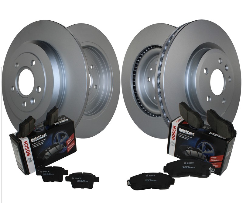 Front & Rear Brake Kit Disc Rotors & Bosch Ceramic Pads For Flex Taurus MKS MKT