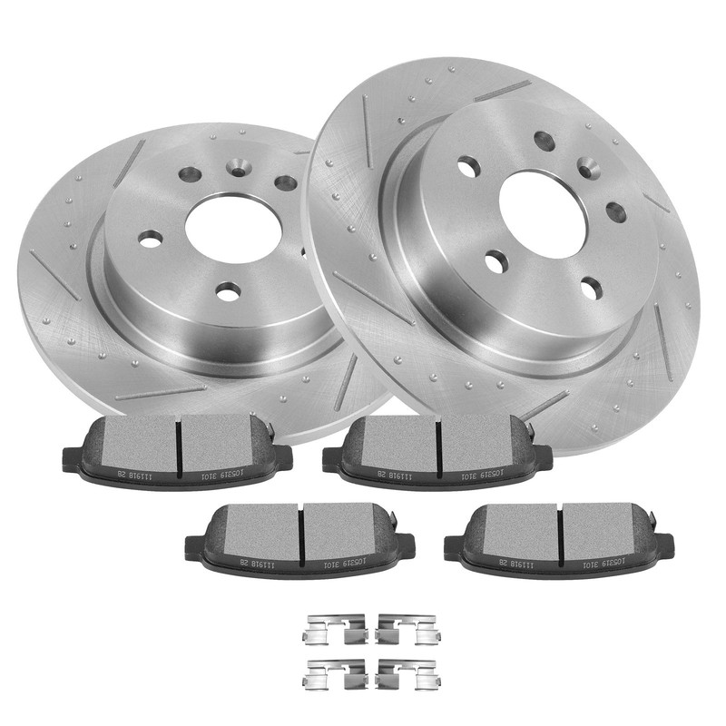 Rear Brake Drilled & Slotted Rotors & Pads For Buick Encore Chevrolet Trax