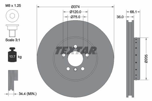 Textar 92266025 Brake Disc for BMW gallery