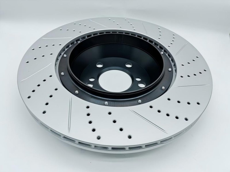 Fixed Drilled & slotted Rear Brake Rotor For BMW M4 F87 M2 F80 M3 F82 F83 370mm gallery