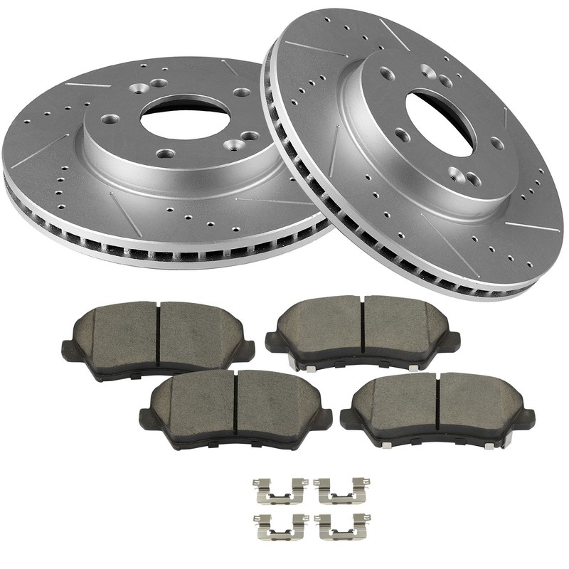 Drill Slot Rotor Brake Ceramic Pad For Kia Forte 2014, 2017, 2018 - Exc SX Front gallery