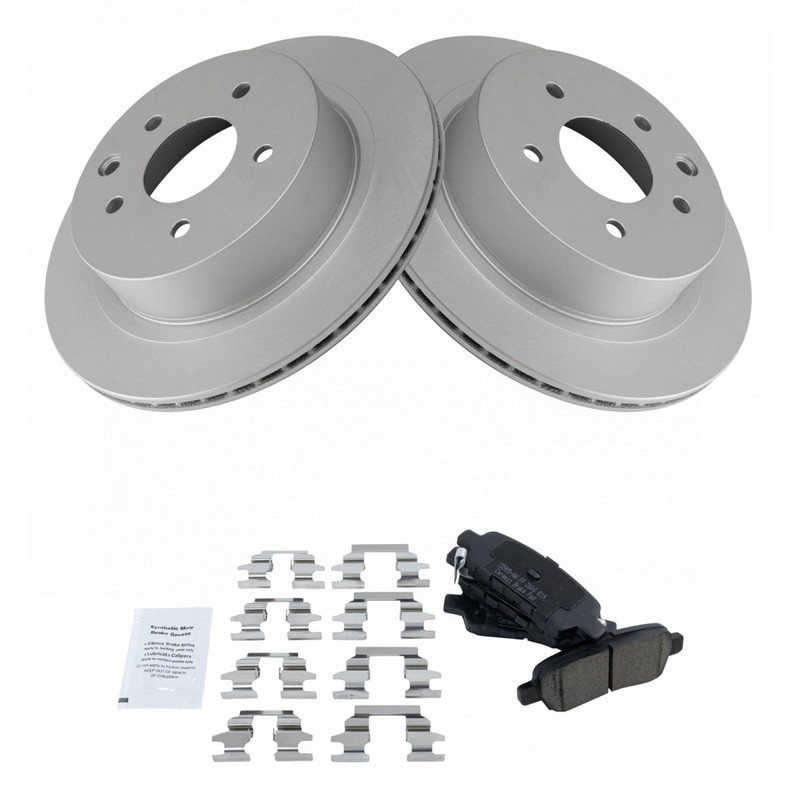 TRQ Rear Ceramic Disc Brake Pads & G-Coated Rotors Kit for Infiniti Nissan New gallery