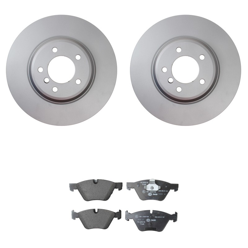 Hella Pagid Front 348mm Rotors Low-Met Disc Brake Pad Kit For BMW E90 335xi 2007