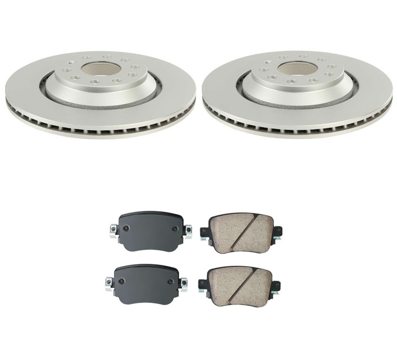 SHW 310mm Disc Rotors Akebono Ceramic Pads Rear Brake Kit For Audi Q3 VW GTI 2.0