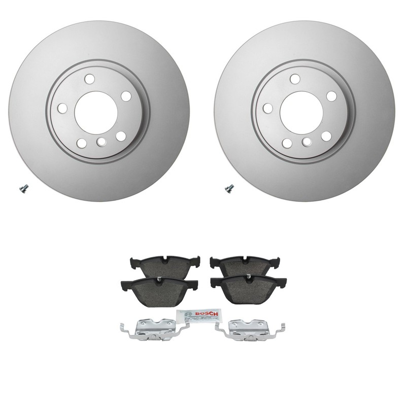Hella Front Rotors Bosch QuietCast Semi-Met Disc Brake Pads Kit For BMW E70 X5