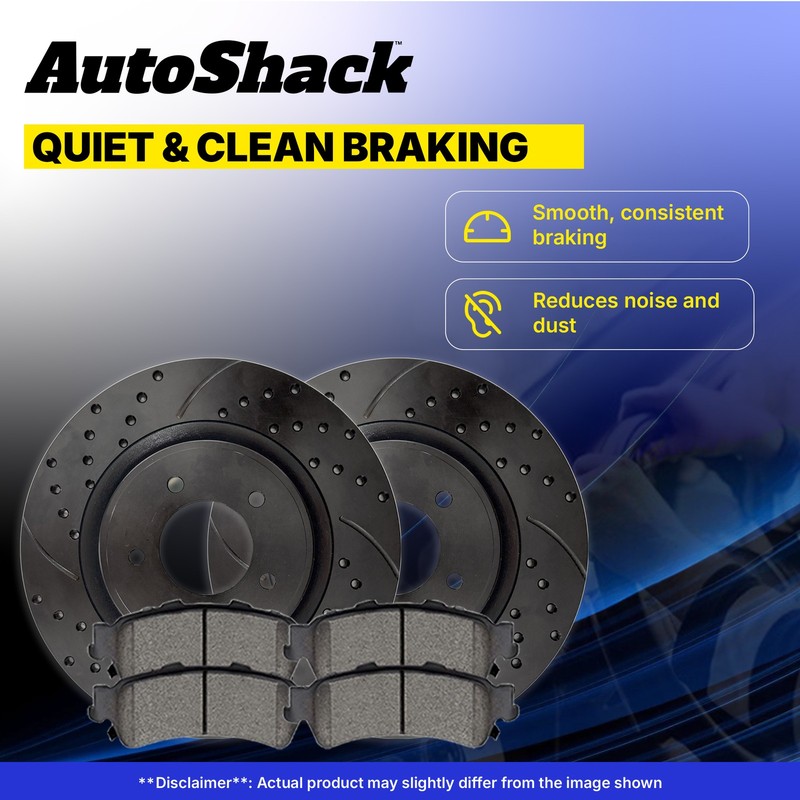 Rear Drilled Slotted Brake Rotors Premium Pads for VW, GTI 2010-2011, 2017 gallery