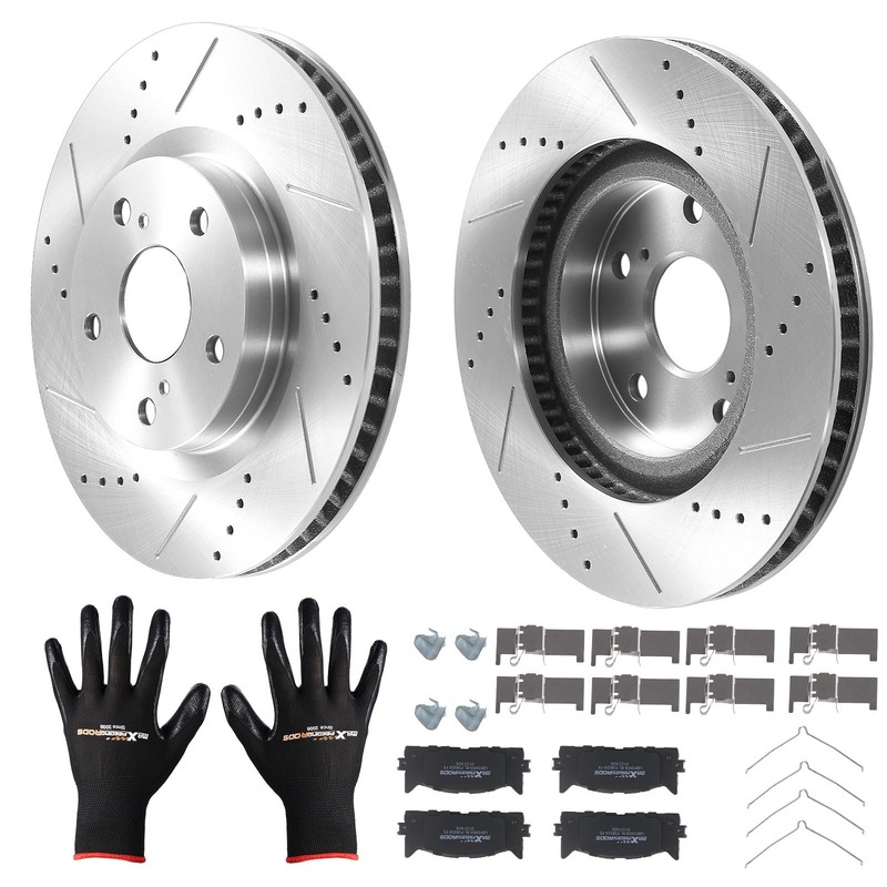 Front Drilled Slotted Brake Rotors Pads for Lexus ES350 2007-2018 S31434 D1293