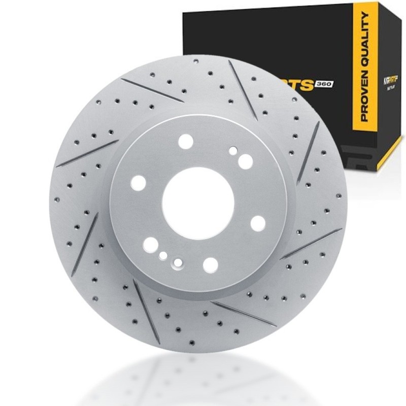 For Chevy Silverado 1500 LD 2019 Brake Rotor Front | Slotted and Drilled