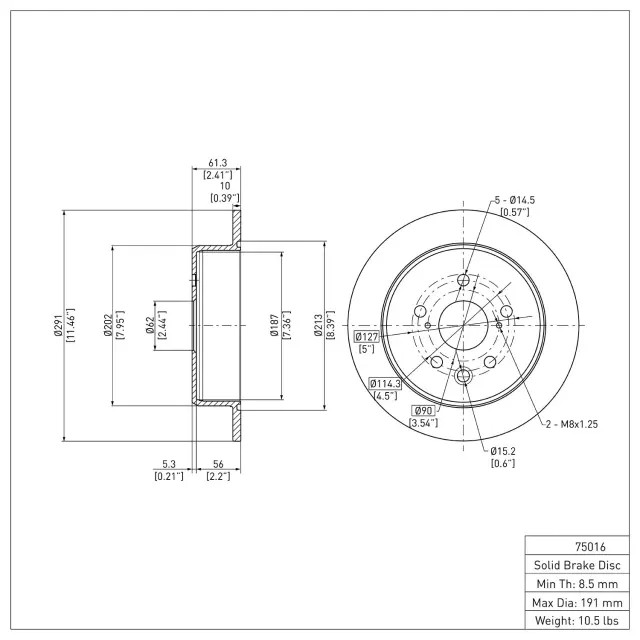 Genuine DYNAMIC FRICTION Disc Brake Rotor 600-75016 gallery